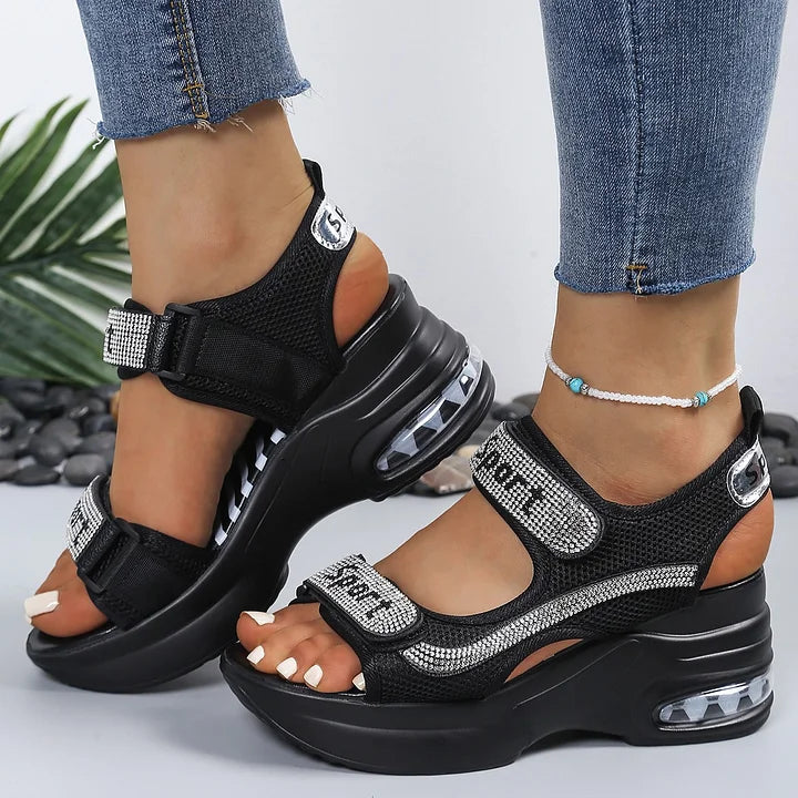 Terezie - Fashionable Orthopedic Sandals With Crystals