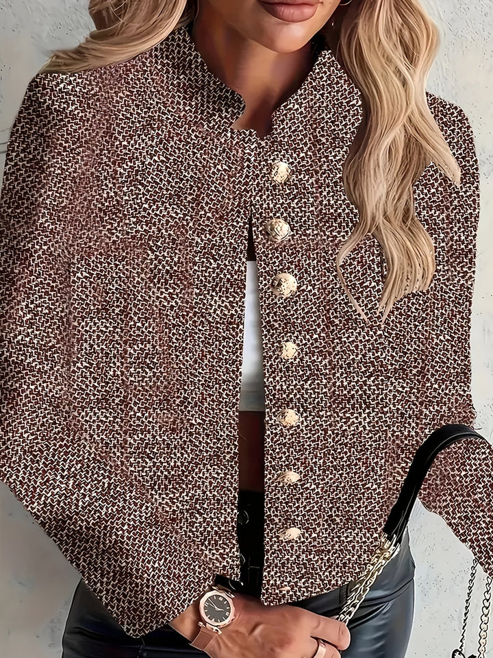 Helira - Elegant Long Sleeved Blazer With Button