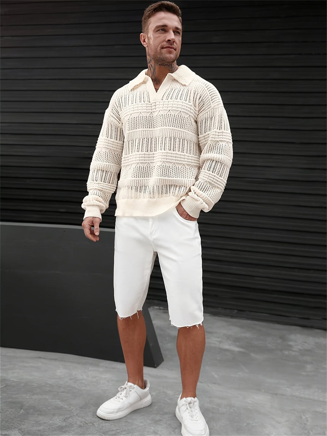 Wesley - Long Sleeve Sweater With Cut Out Design