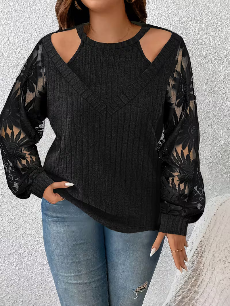 Suchinda - Double-Layer Lace-Up Long Sleeve T-Shirt