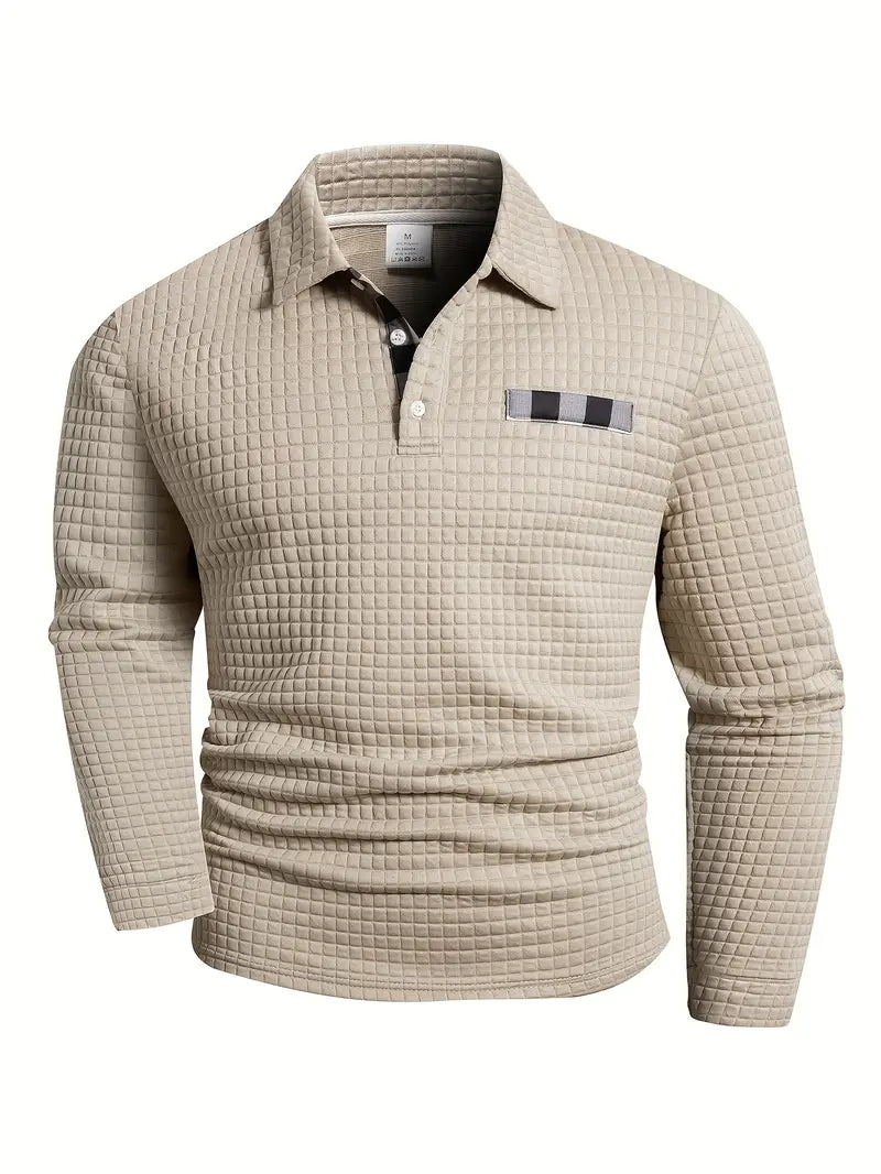 Hughes - Casual Thick Knit Button-Up Shirt