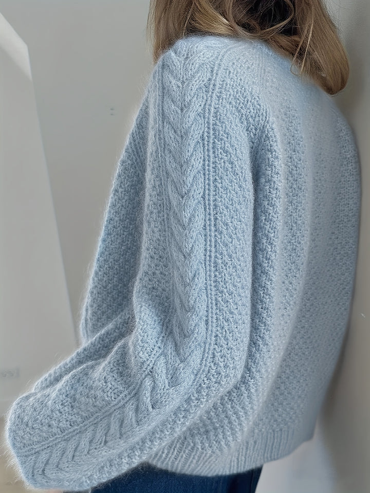 Dwina -  Cable Knitted Cardigan With Button