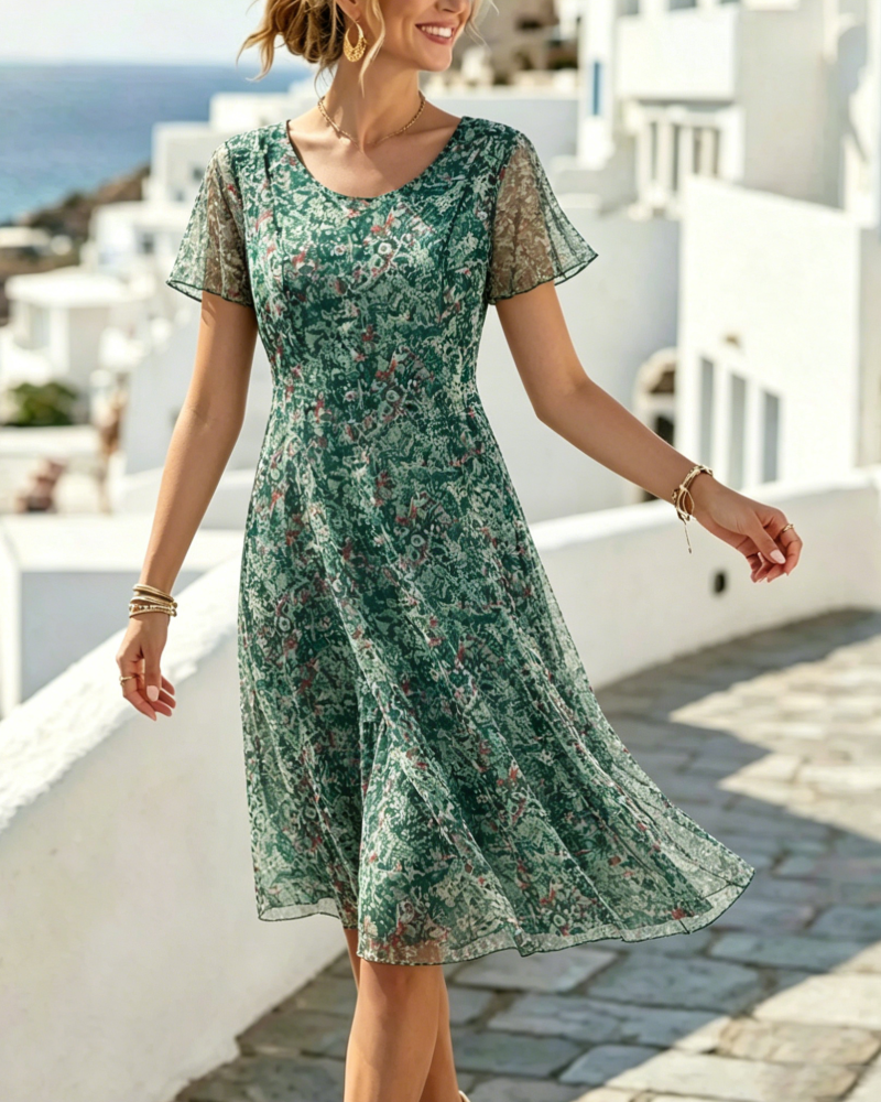 Venla - Short Sleeve Floral Dress