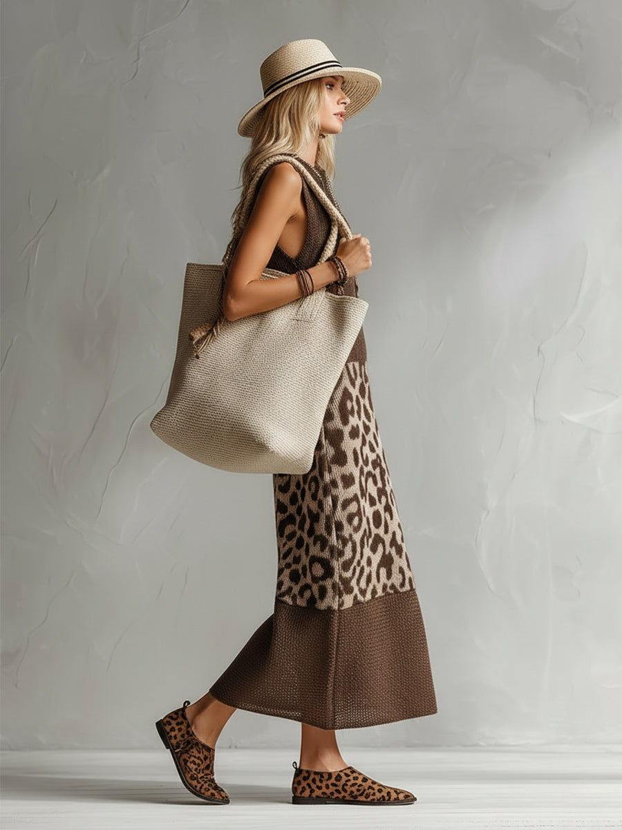 Ameliae - Leopard Knit Midi Dress