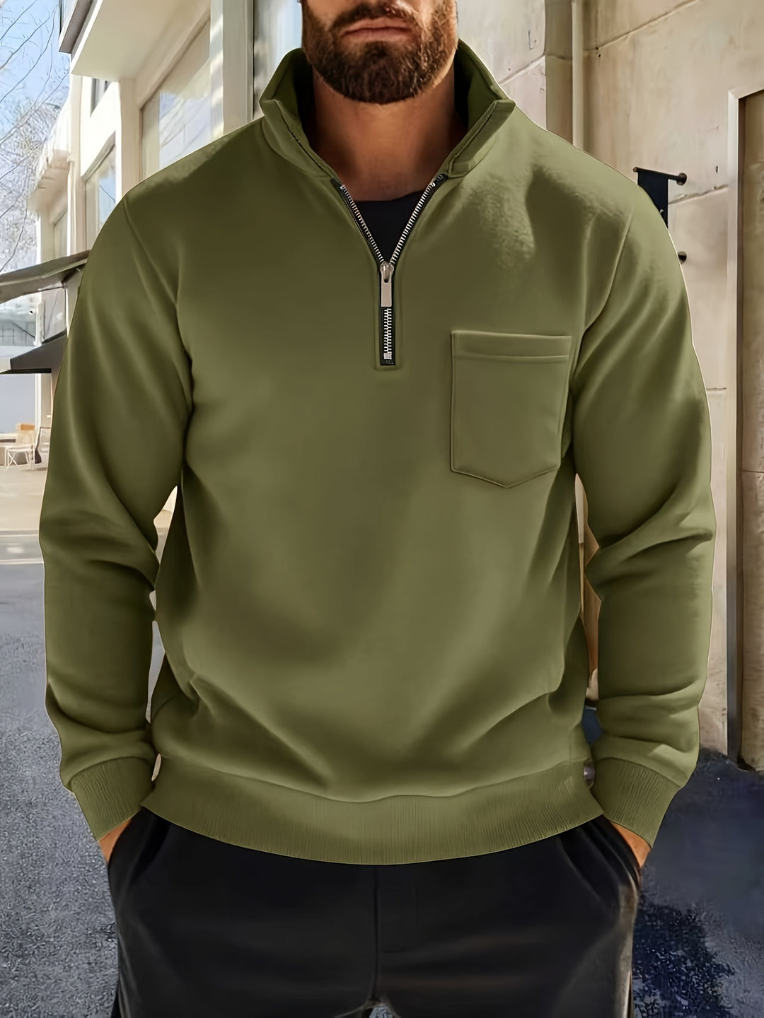 Nistor - Long Sleeve Shirt With Half Zipper