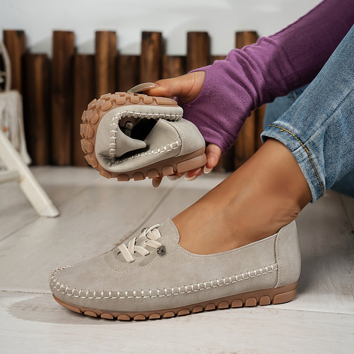 Zakiya - Comfortable Suede Lace-Up Loafers