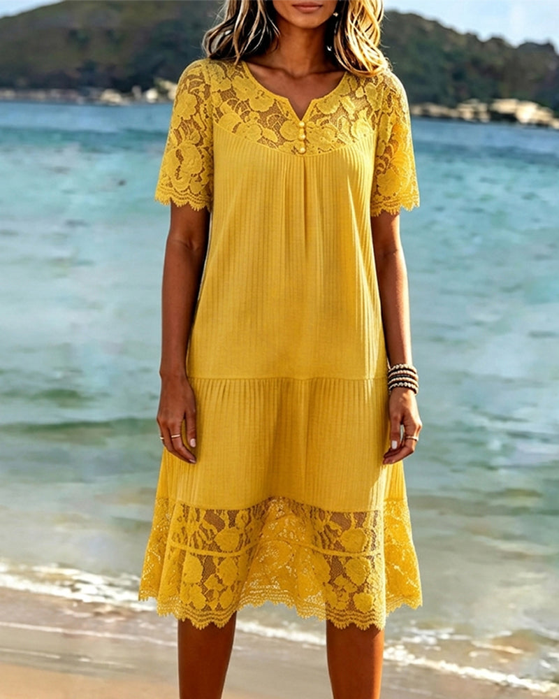 Kosana - Patchwork Cut Out Dress