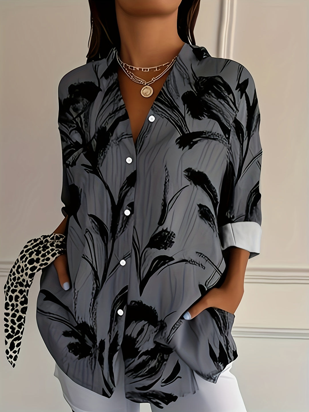 Ulka - Floral Print Long Sleeve Shirt