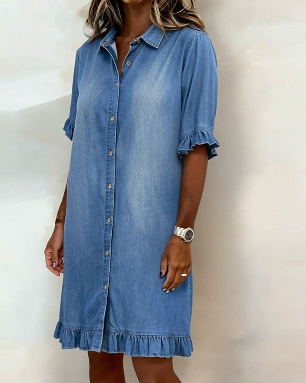 Ndapewa - Comfortable Denim Dress With Flattering Rubbing