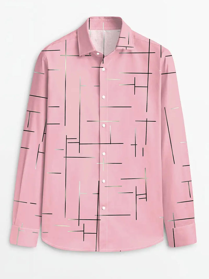 Nerio - Geometric Print Long Sleeve Shirt