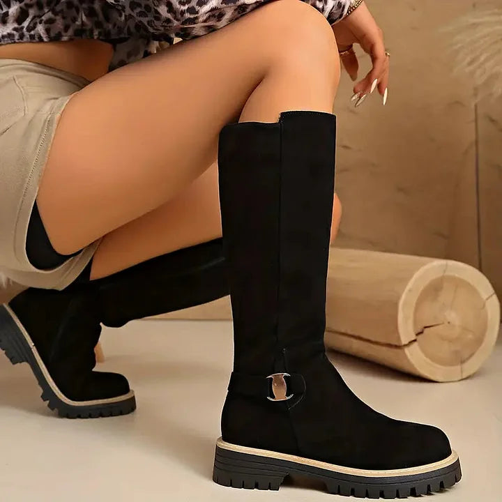 Laneya - Knee High Zipper Boots