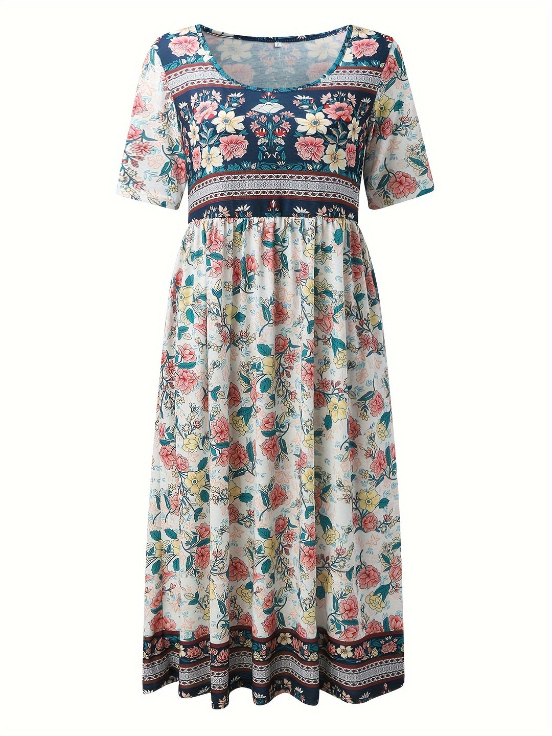 Jeeni - Short Sleeve Floral Printted Dress