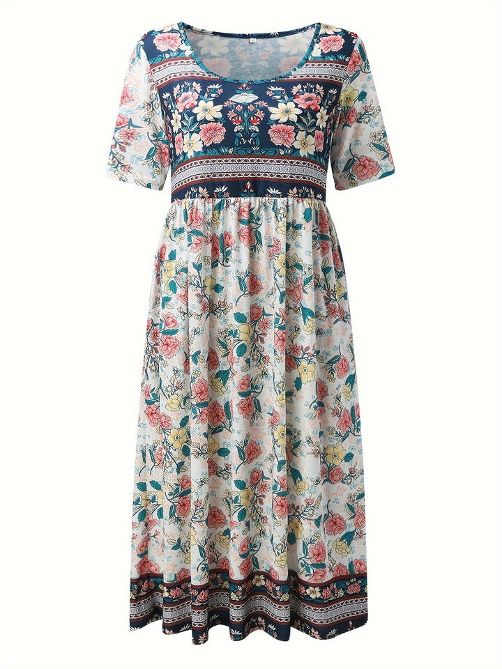 Jeeni - Short Sleeve Floral Printted Dress