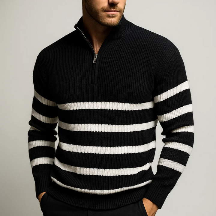 Lamine - Ribbed Knitted Zip Up Sweater