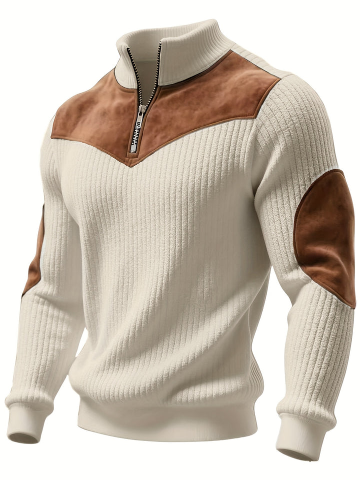 kortez - Casual Knitted Half Zip Sweater