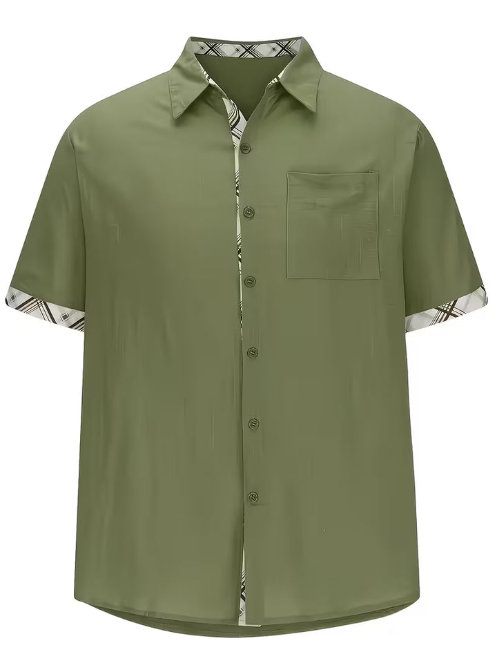 Kolby - Patchwork Plaid Shirt With Pocket