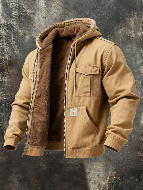 Riccardo - Retro Outdoor Hoodie Jacket With Pocket