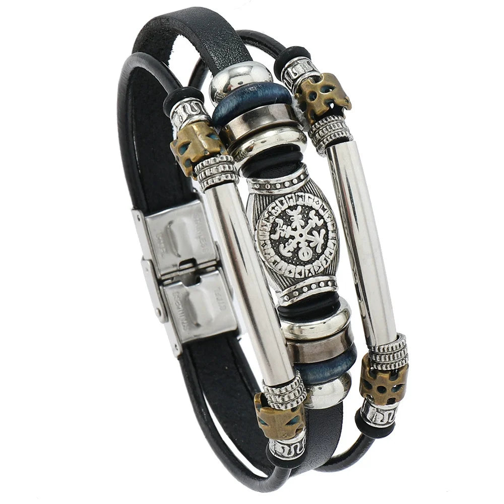 NorBrac - Vintage Leather Bracelet In Viking Style
