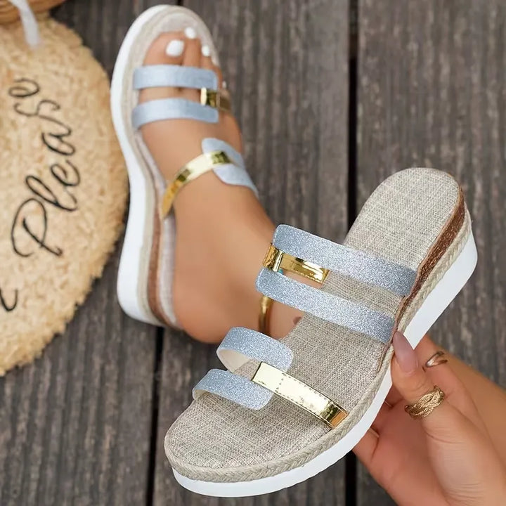 Gerrits - Platform Sandals With Strappy Buckle Front
