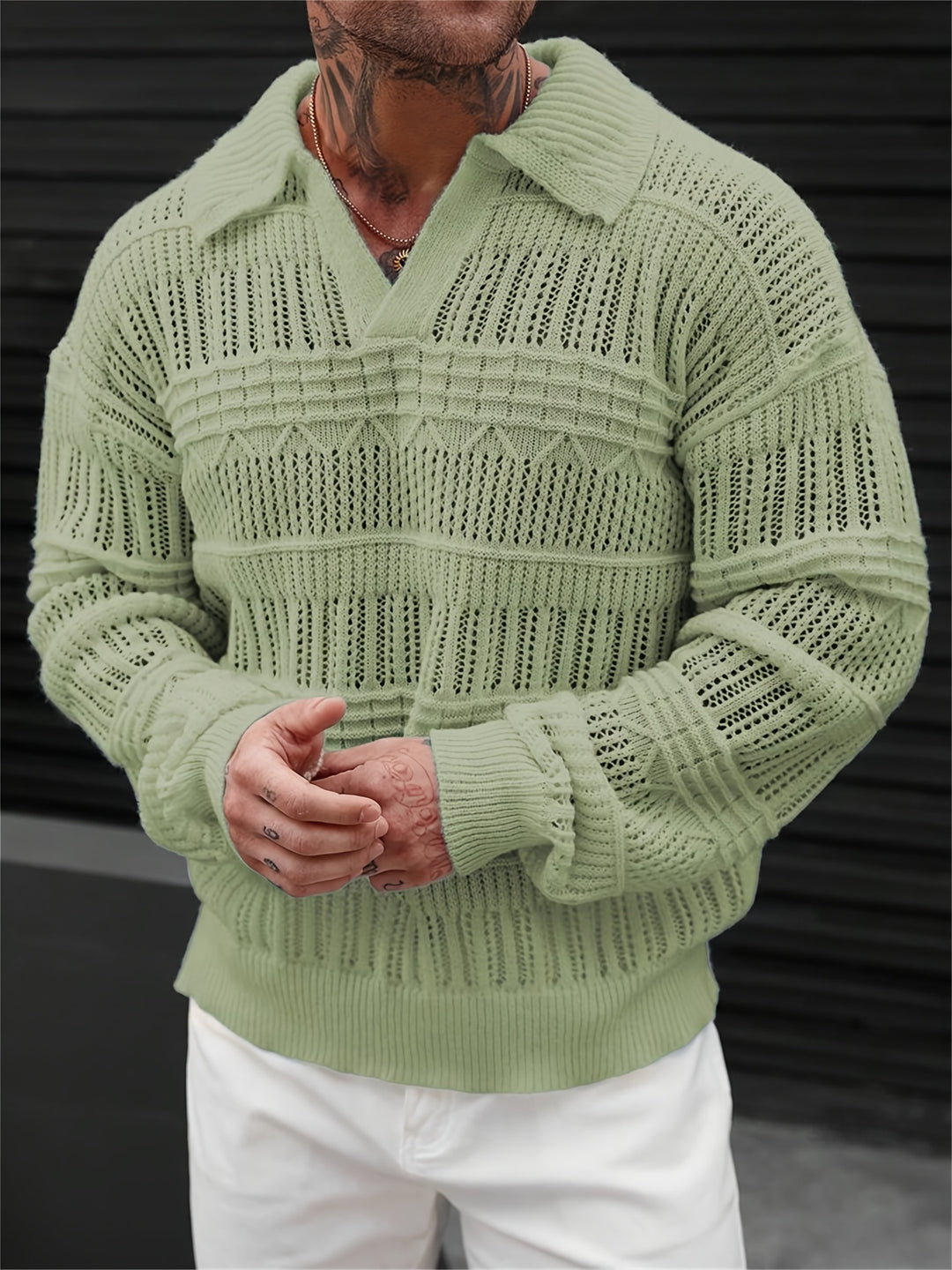 Wesley - Long Sleeve Sweater With Cut Out Design
