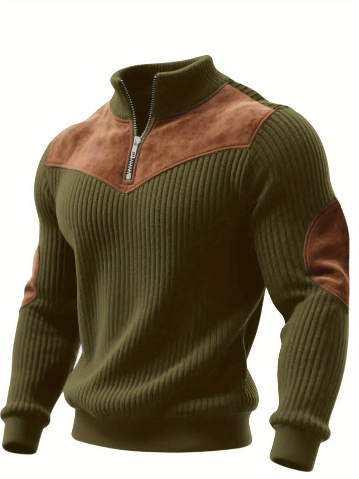 kortez - Casual Knitted Half Zip Sweater