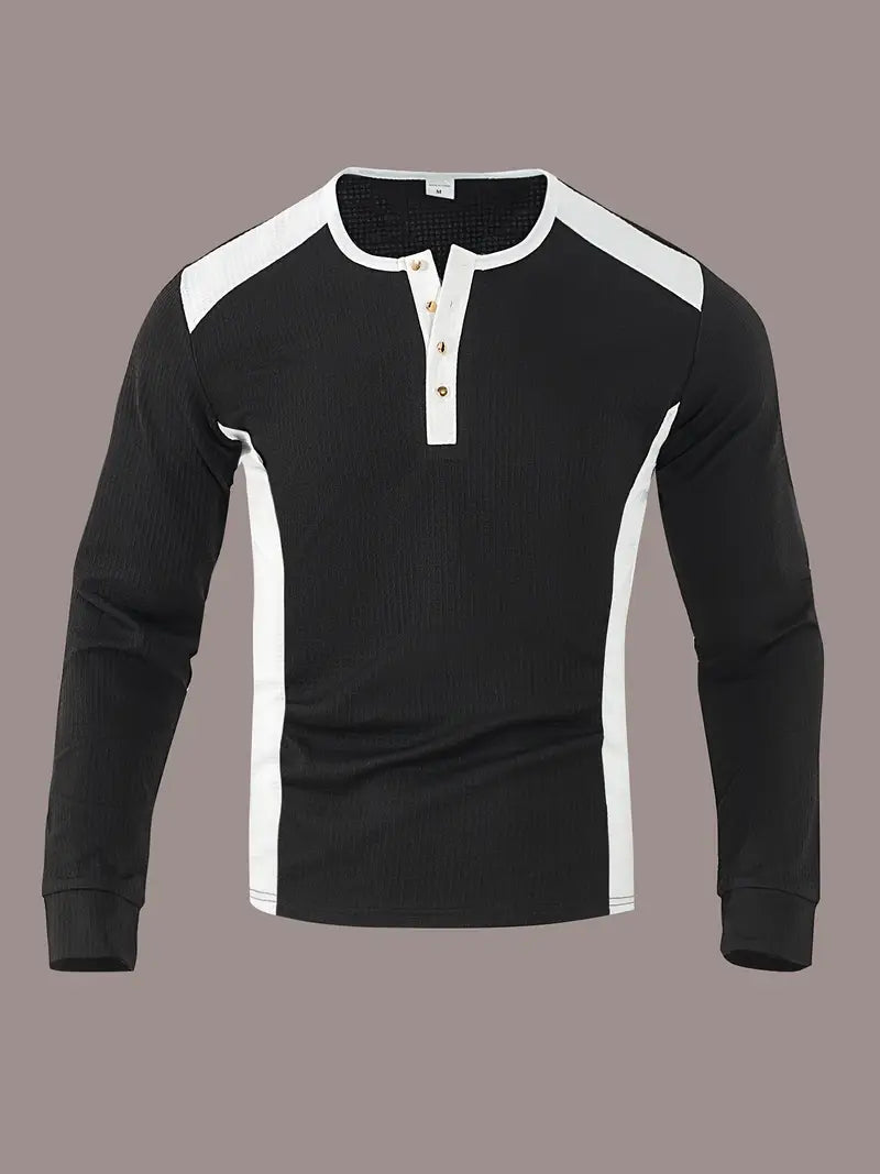 Kyran - Waffle Long Sleeve Henley Shirt