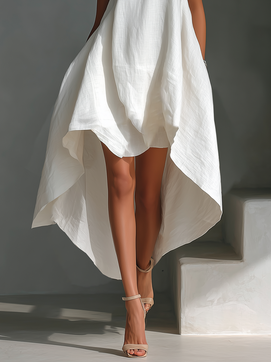 Alyna - Sleeveless Midi Dress With Asymmetric Hem