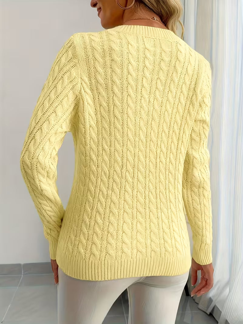 Lenea - Cable Knit Long Sleeve Sweater