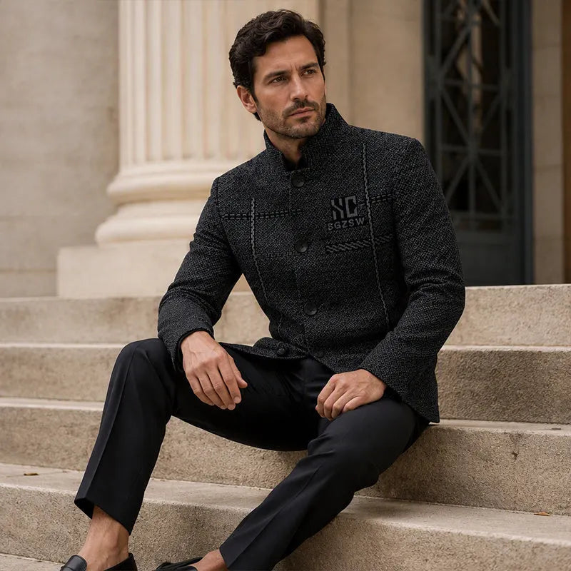 Orion - Slim Fit Mandarin Collar Blazer