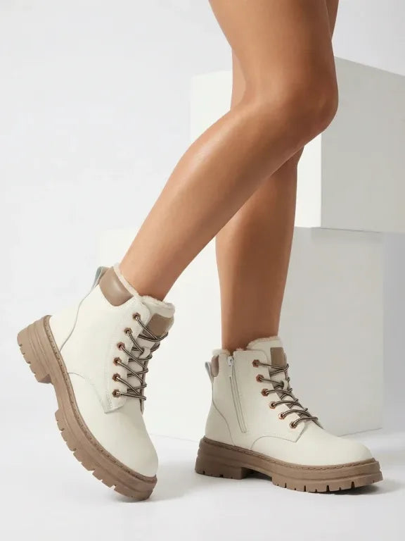 Frejolene - Ankle Boots with Laces and Chunky Soles