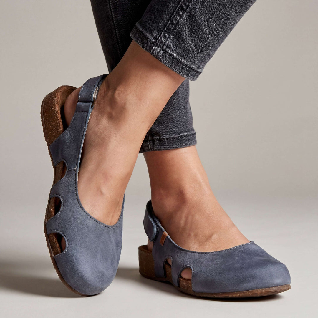 Nathilie - Closed Toe Slingback Shoes with Cutouts