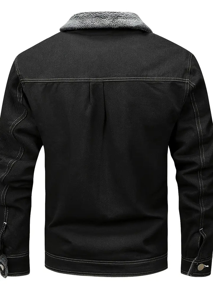 Geoffroy - Vintage Denim Jacket With Fleece Lining