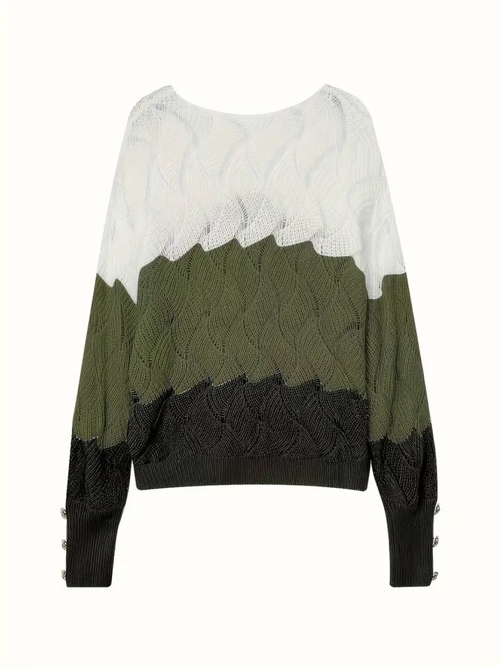 Renilda - Elegant V-Neck Knitted Sweater