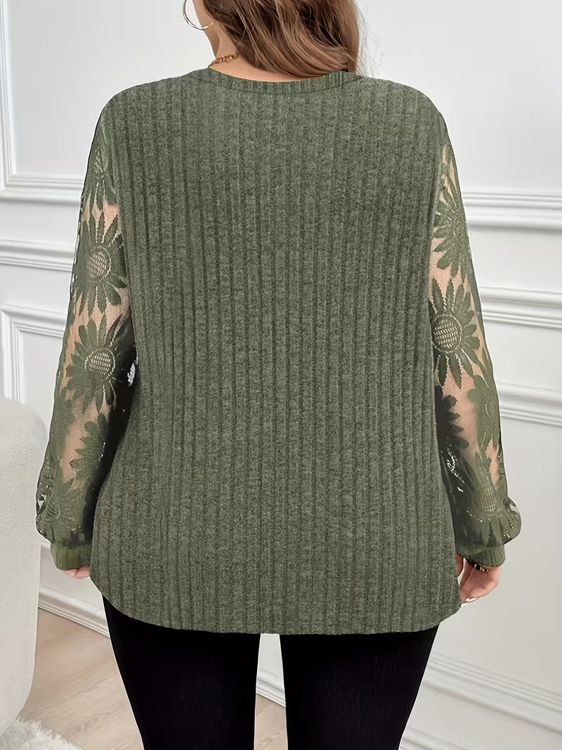 Suchinda - Double-Layer Lace-Up Long Sleeve T-Shirt