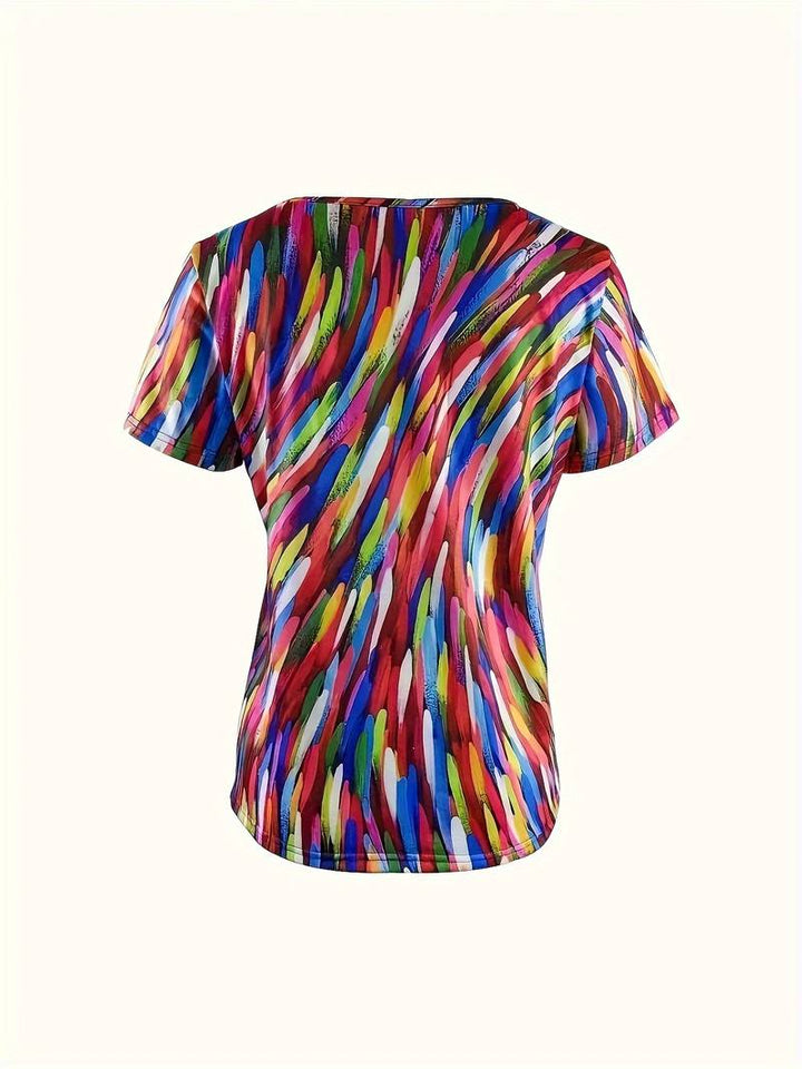 Vidumini - Rainbow Short Sleeve Summer Top