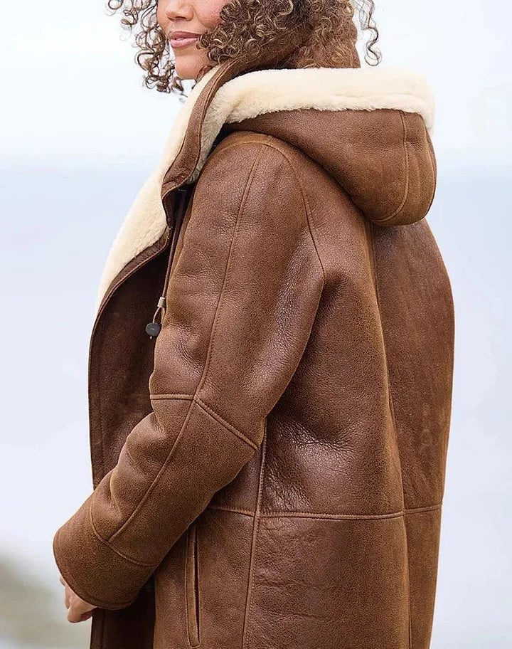 Zulika - Faux Suede Shearling Coat