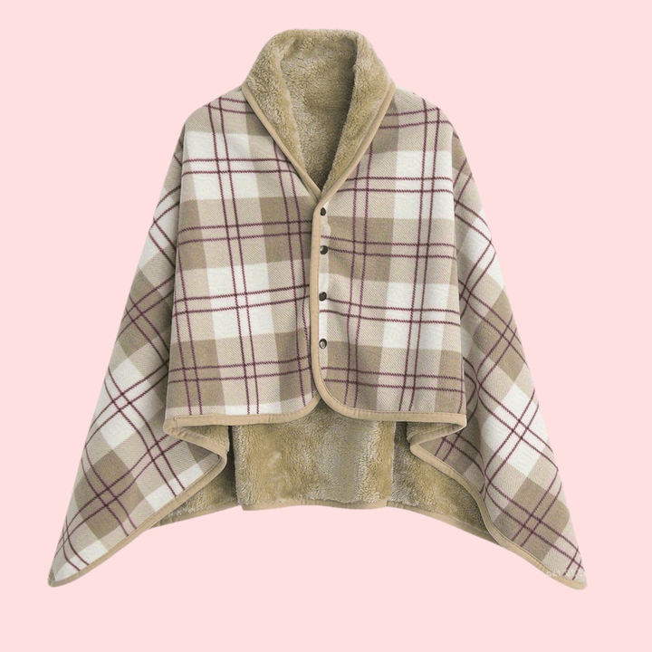 Emilette - Winter Plaid Wearable Blanket Shawl