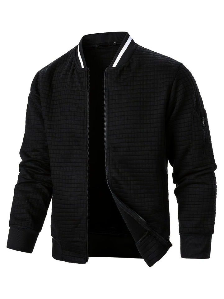 Sevemir - Zipper Stand-Up Collar Cardigan Jacket
