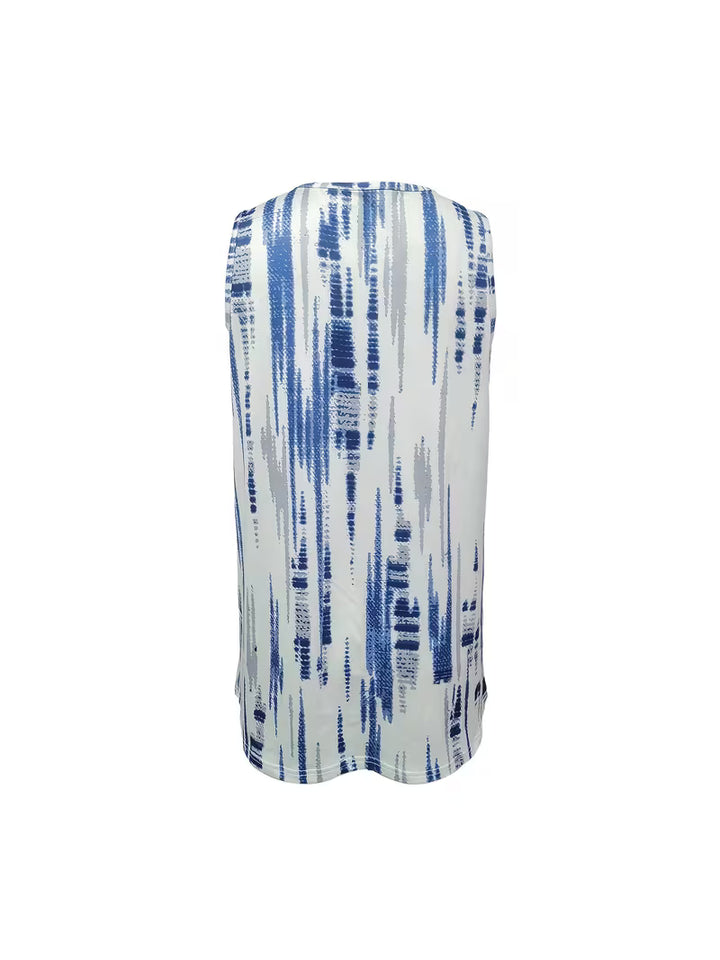 Corinaa - Printed V-Neck Sleeveless Shirt