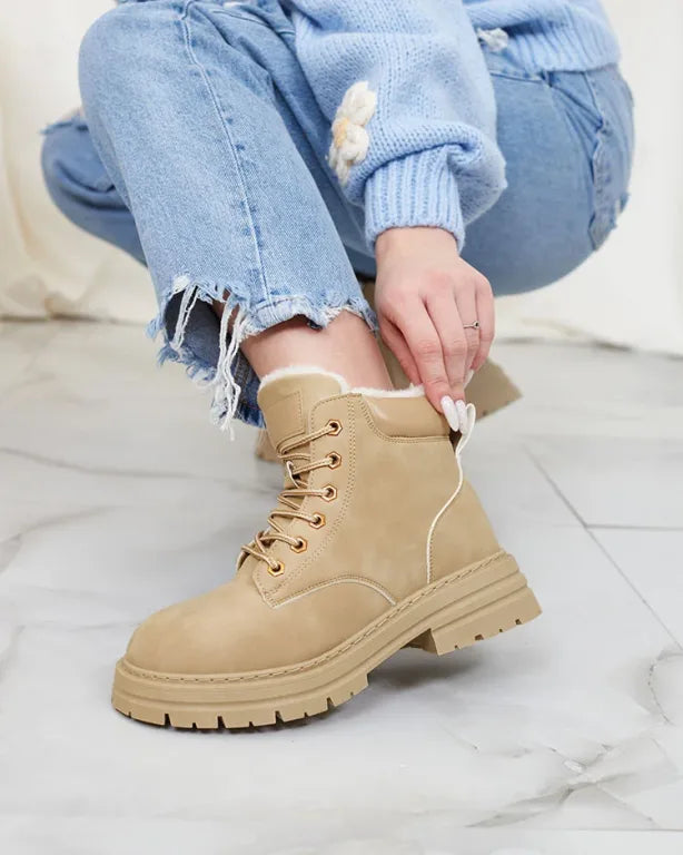 Frejolene - Ankle Boots with Laces and Chunky Soles