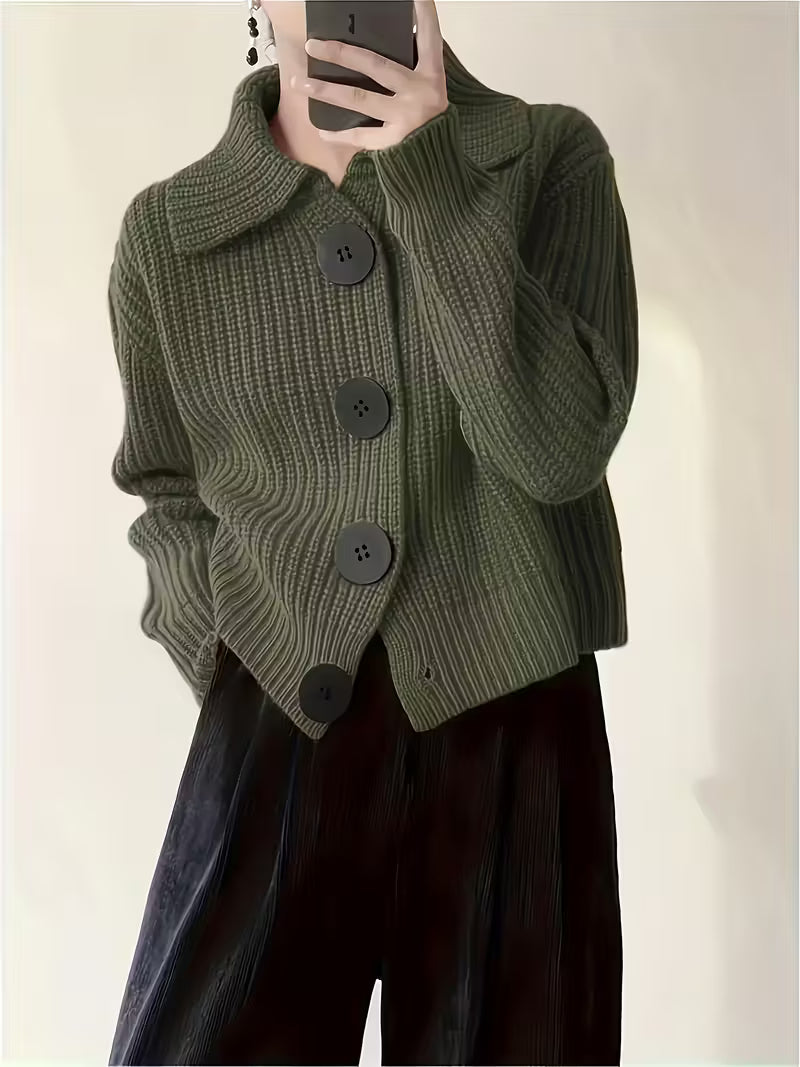 Agnetha - Knitted Sweater With Large Buttons