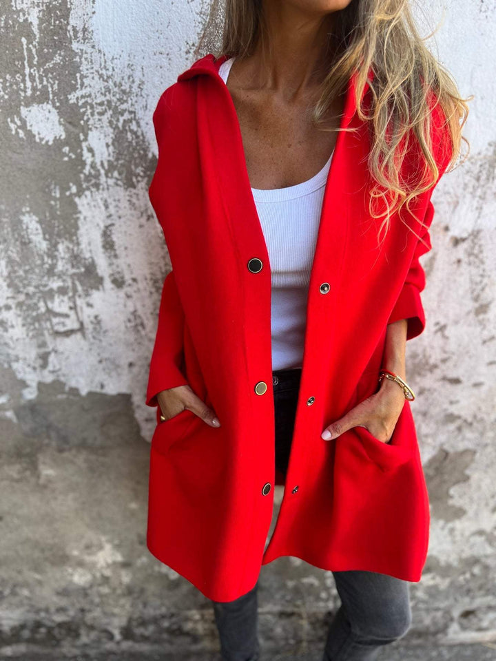 Isolde - Button Front Cardigan with Hood