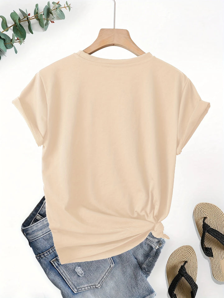 Larson - Casual Short Sleeve T Shirt With Heart Print