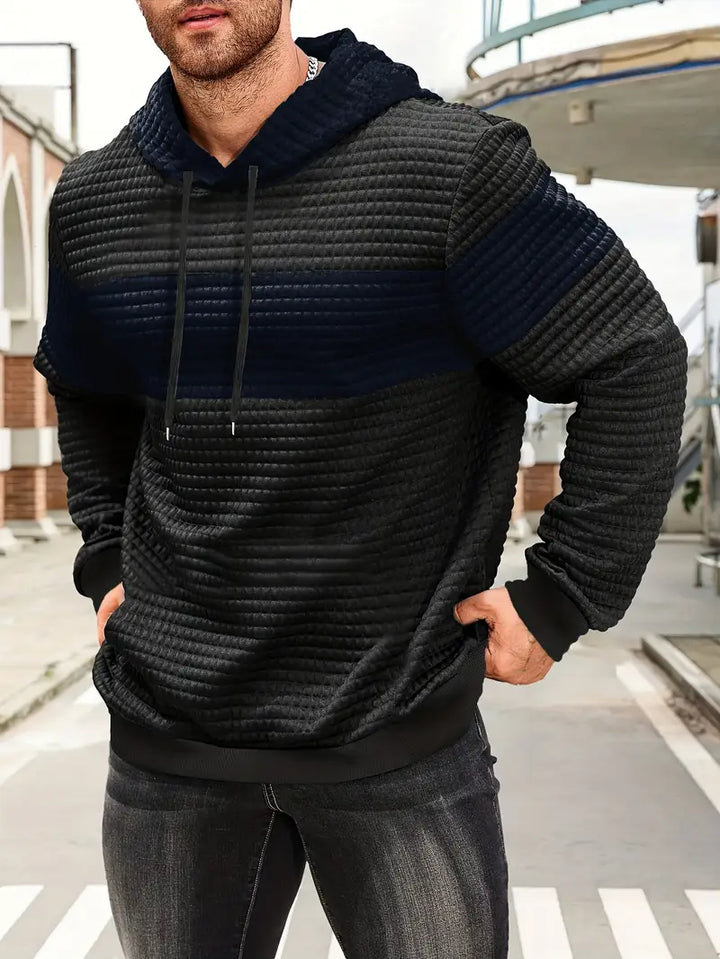 Arvid - Color Block Textured Hoodie