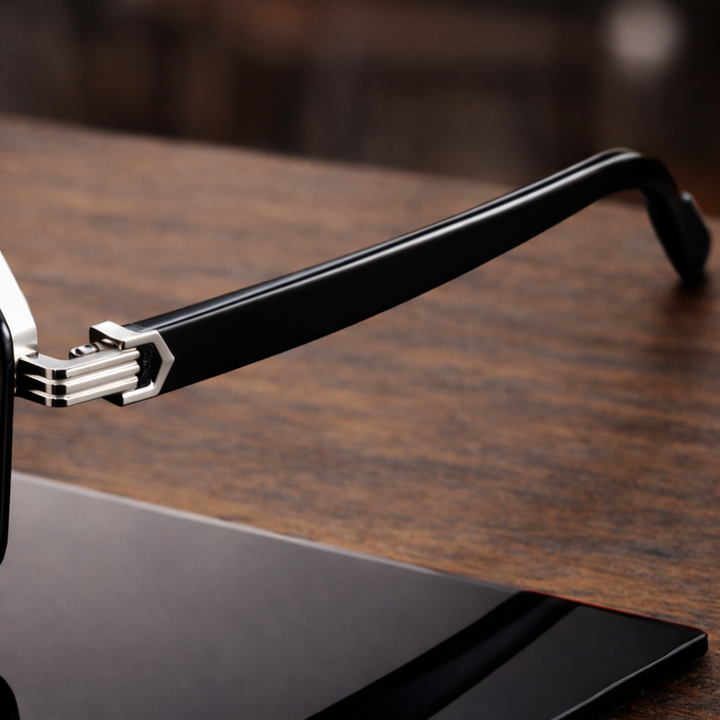 NoirEdge - Classic Half Frame Sunglasses