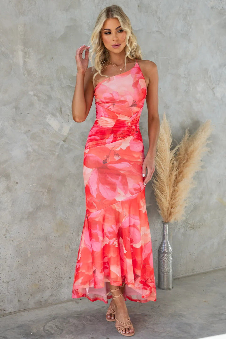 Reneesa - One Shoulder Pleated Dress