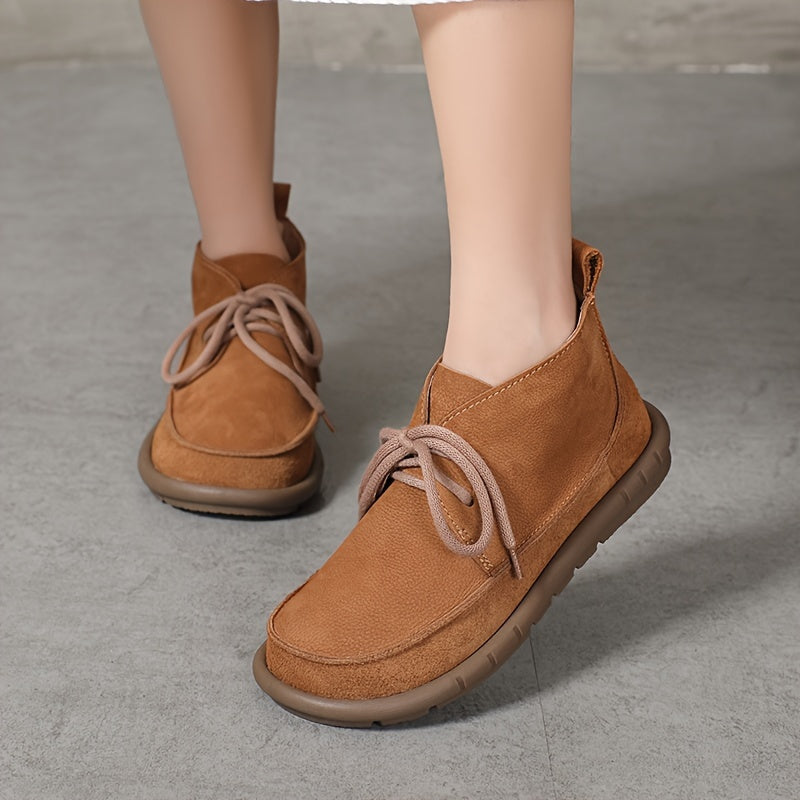 Lirinda - Leather Ankle Boots With Lace Up