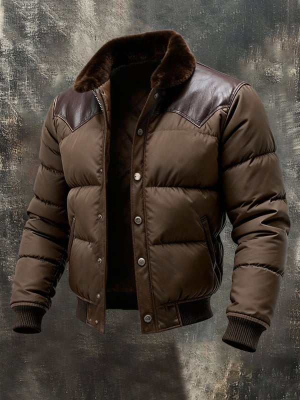 Benzema - Elegant Long Sleeve Warm Leather Jacket