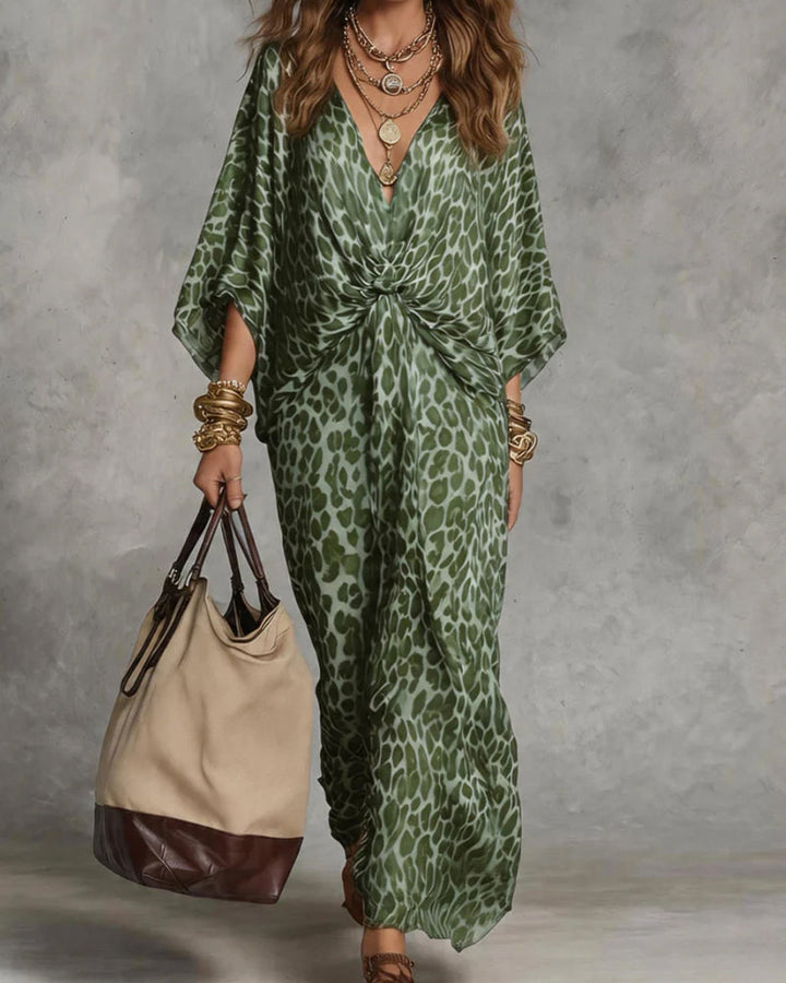 Ayrana - Leopard Print Twist Front Maxi Dress