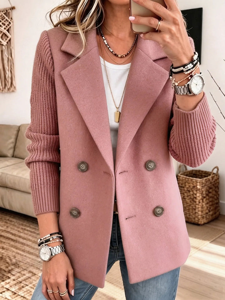 Geneisa - Stylish Autumn Jacket With Knitted Sleeves